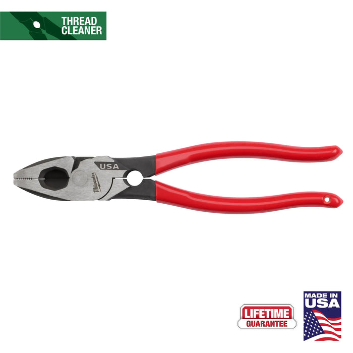 MILWAUKEE 9" Dipped Lineman's Pliers w/ Thread Cleaner