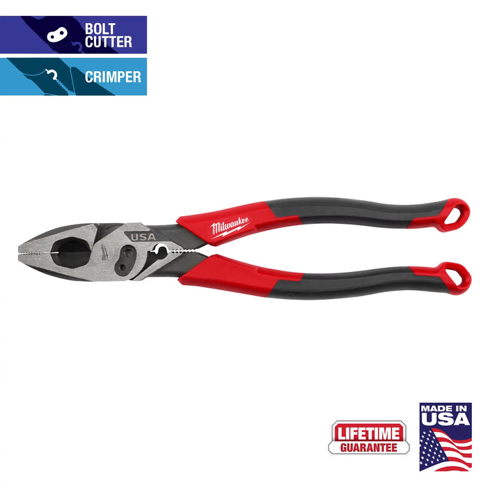 MILWAUKEE 9" Comfort Grip Lineman's Pliers w/ Crimper & Bolt Cutter