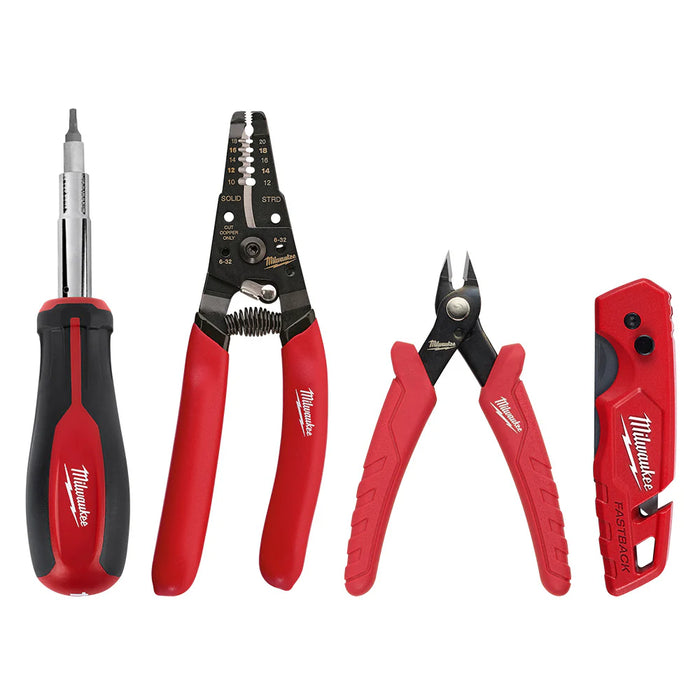 Milwaukee Electrician's Hand Tool Set, 4 Pieces 48-22-6119