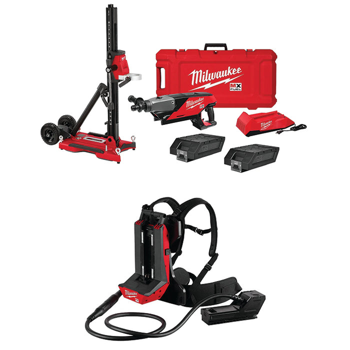 MILWAUKEE MX FUEL™ Handheld Core Drill Kit w/ Stand & FREE MX FUEL™ Portable Battery Extension