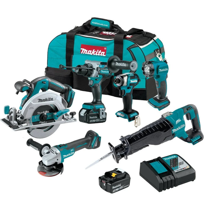 Makita 18V LXT® Brushless 6‑Pc. Combo Kit (5.0Ah)