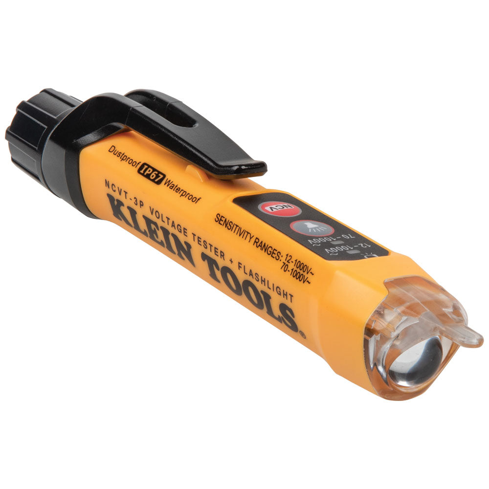 KLEIN TOOLS Dual Range Non-Contact Voltage Tester w/ Flashlight, 12 - 1000V AC