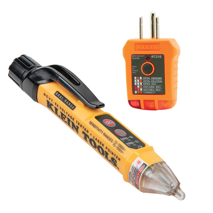 KLEIN TOOLS Dual Range NCVT & GFCI Receptacle Tester Electrical Test Kit