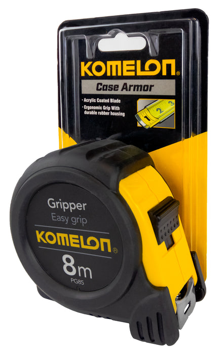 Komelon 8m x 25mm Gripper - Black Case - Metric Only