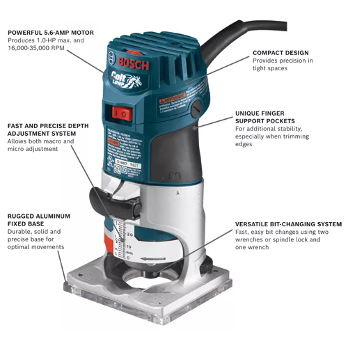 BOSCH COLT™ Electronic Variable-Speed Palm Router