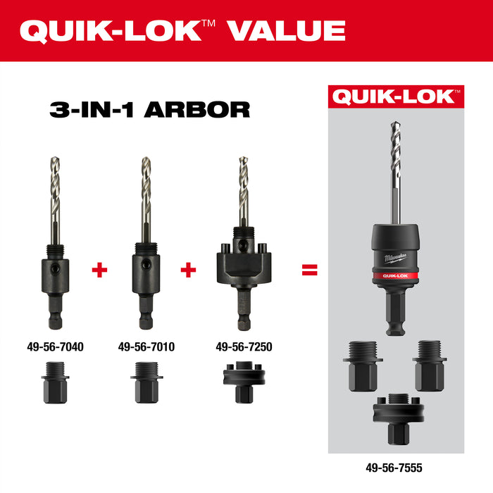 Milwaukee 7/16" QUIK-LOK™ Arbor Set 49-56-7555