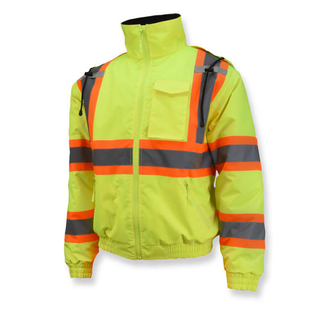 Radians SJ11QX-3 Class 3 X-Back Quilted Bomber Jacket with Hood