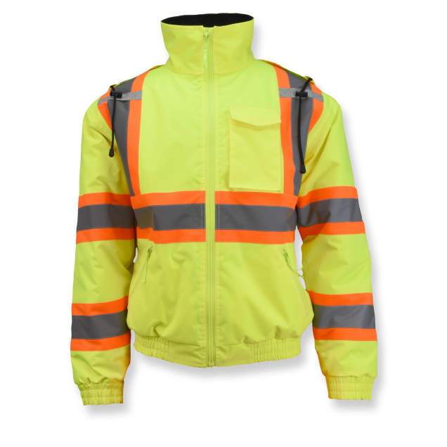 Radians SJ11QX-3 Class 3 X-Back Quilted Bomber Jacket with Hood