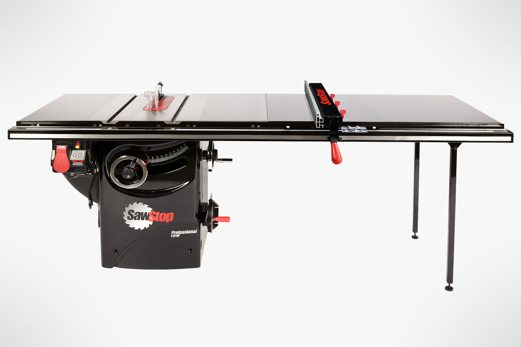 Professional 1.75HP Cabinet Saw with 52” Professional T-Glide Advance Rip Fence, Rails & Extension Table PCS175-ATGP52