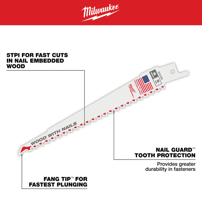 Milwaukee 12 in. 5TPI Sawzall Blade 48-01-2017