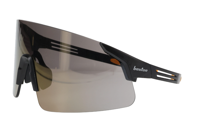 Site Boss Enhanced Coverage Frameless Safety Glasses, with Black Temples, Gold Mirror Plus Lens, and Anti-Scratch Coating 250-40-0007