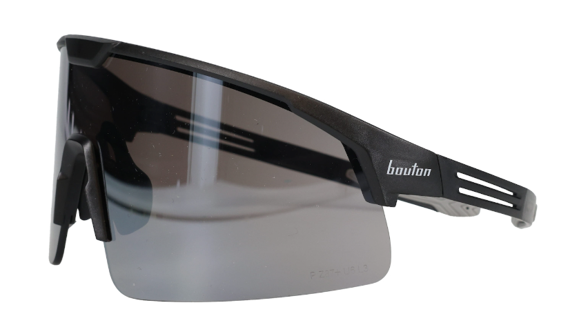 Site Boss Enhanced Coverage Half-Frame Safety Glasses, with Black Frame, Silver Mirror Plus Lens, and Anti-Scratch Coating  250-41-0005