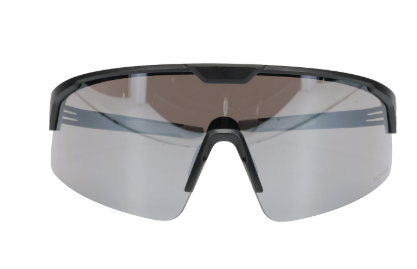 Site Boss Enhanced Coverage Half-Frame Safety Glasses, with Black Frame, Silver Mirror Plus Lens, and Anti-Scratch Coating  250-41-0005