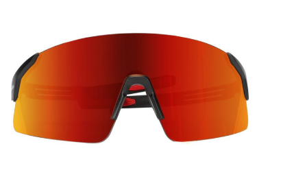 Site Boss Enhanced Coverage Frameless Safety Glasses, with Black Temples, Fire Mirror Plus PRO Polarized High Contrast Lens, and Anti-Scratch Coating 250-40-0016