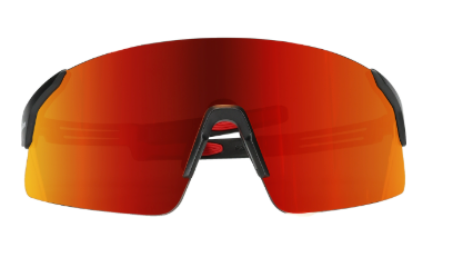 Site Boss Enhanced Coverage Frameless Safety Glasses, with Black Temples, Fire Mirror Plus PRO Polarized High Contrast Lens, and Anti-Scratch Coating 250-40-0016