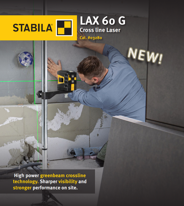 STABILA LAX 50 G Láser de líneas cruzadas de haz verde con soporte telescópico