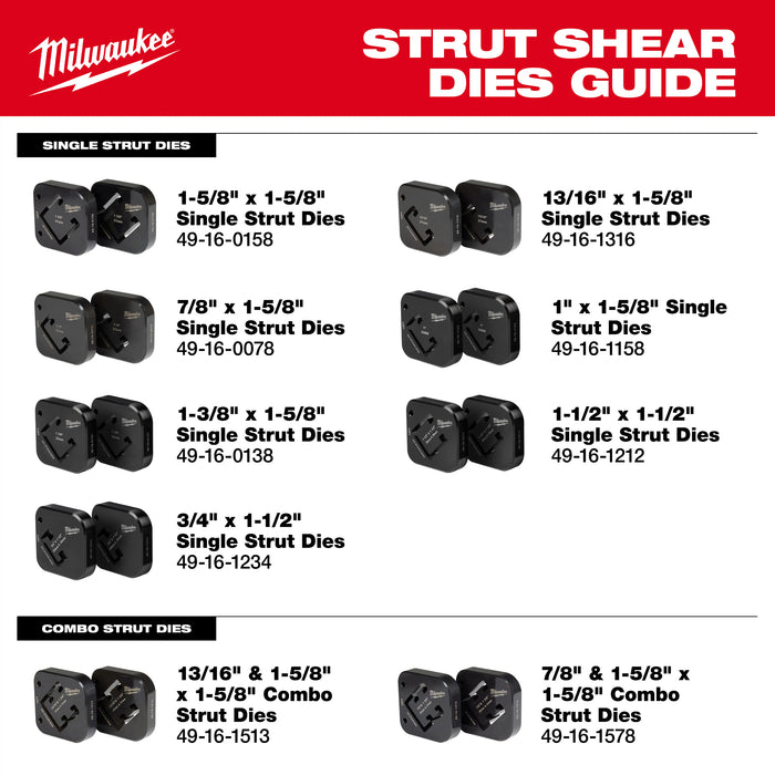 Milwaukee 3/4" x 1-1/2" Shearing Dies 49-16-1234