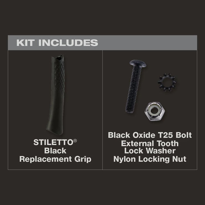 Milwaukee Tools STILETTO BLACK CRVD REPL GRIP TBRG-BL