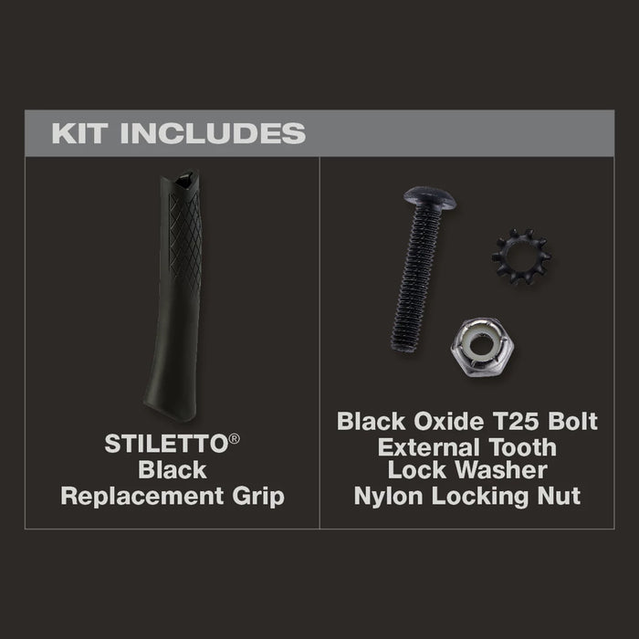 STILETTO BLACK CRVD REPL GRIP TBRG-BL