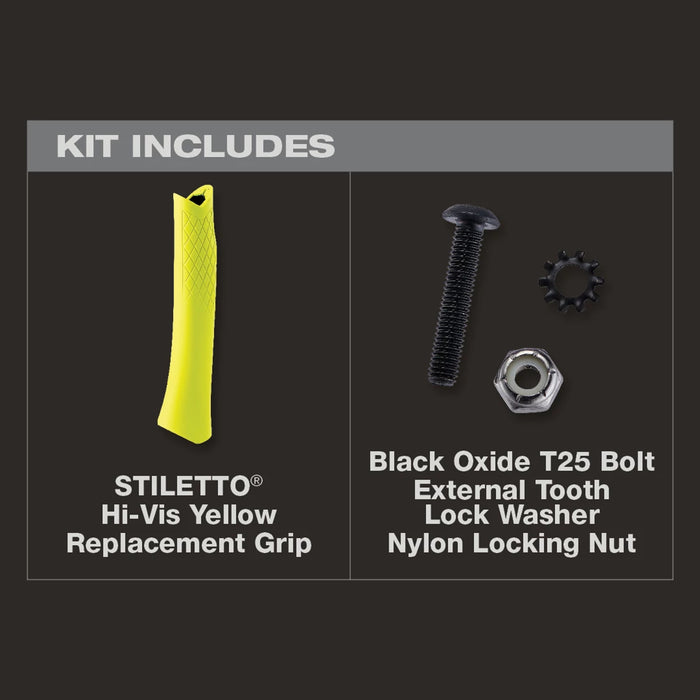 STILETTO STL HI VIS YELLOW CRVD REPL GRIP TBRG-Y