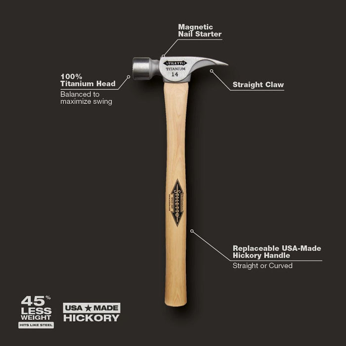 Milwaukee Tools 14 oz Titanium Milled Face Hammer TI14MS