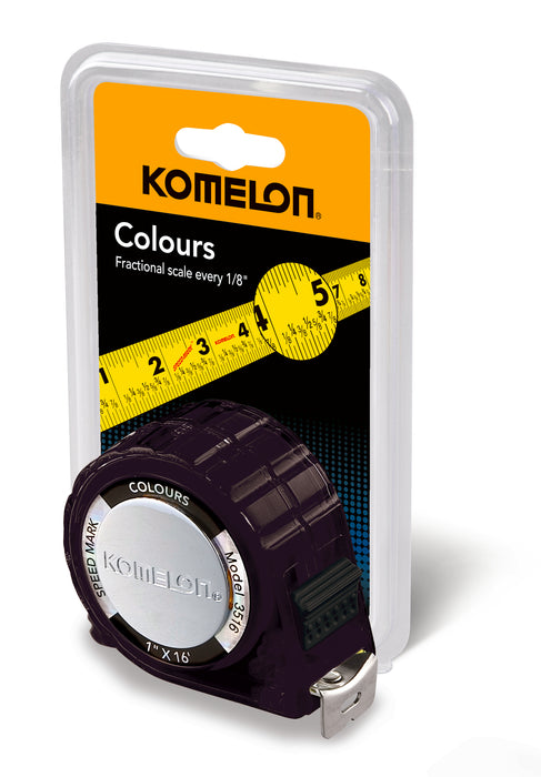 Komelon 16' x 1" Colours Tape with Fractional Graduations on Blade