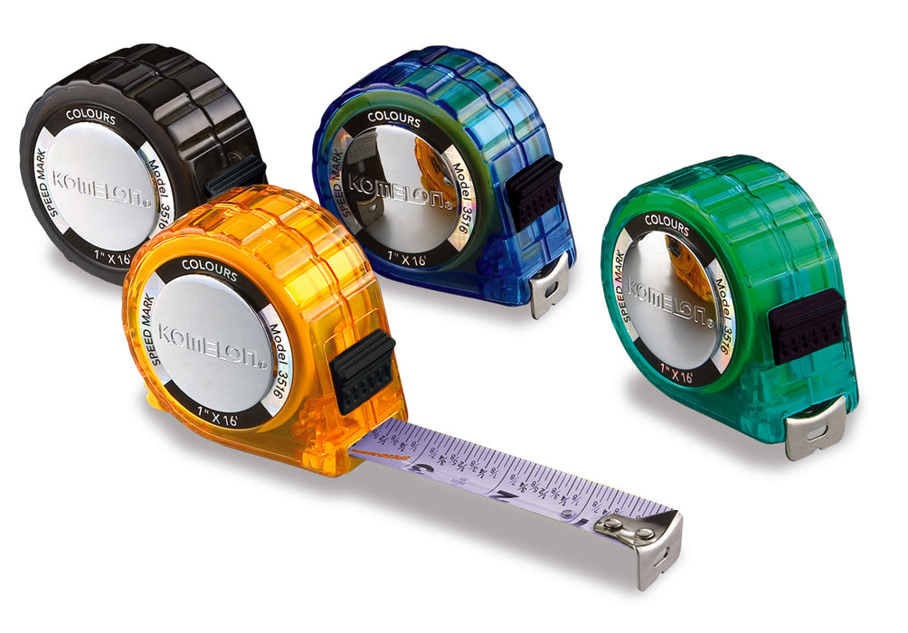 Komelon 16' x 1" Colours Tape with Fractional Graduations on Blade