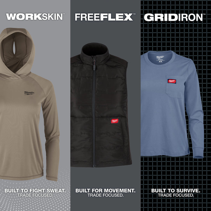 Milwaukee WMN WORKSKIN Hood Shirt Gray XS F550G-XS