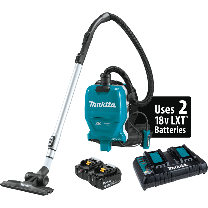 MAKITA 36V (18V X2) LXT® 1/2 Gallon HEPA Filter Backpack Dry Vacuum Kit