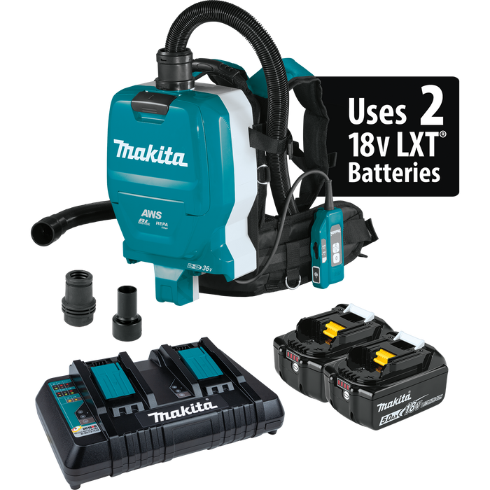 MAKITA 36V (18V X2) LXT® 1/2 Gallon HEPA Filter Backpack Dry Dust Extractor Kit