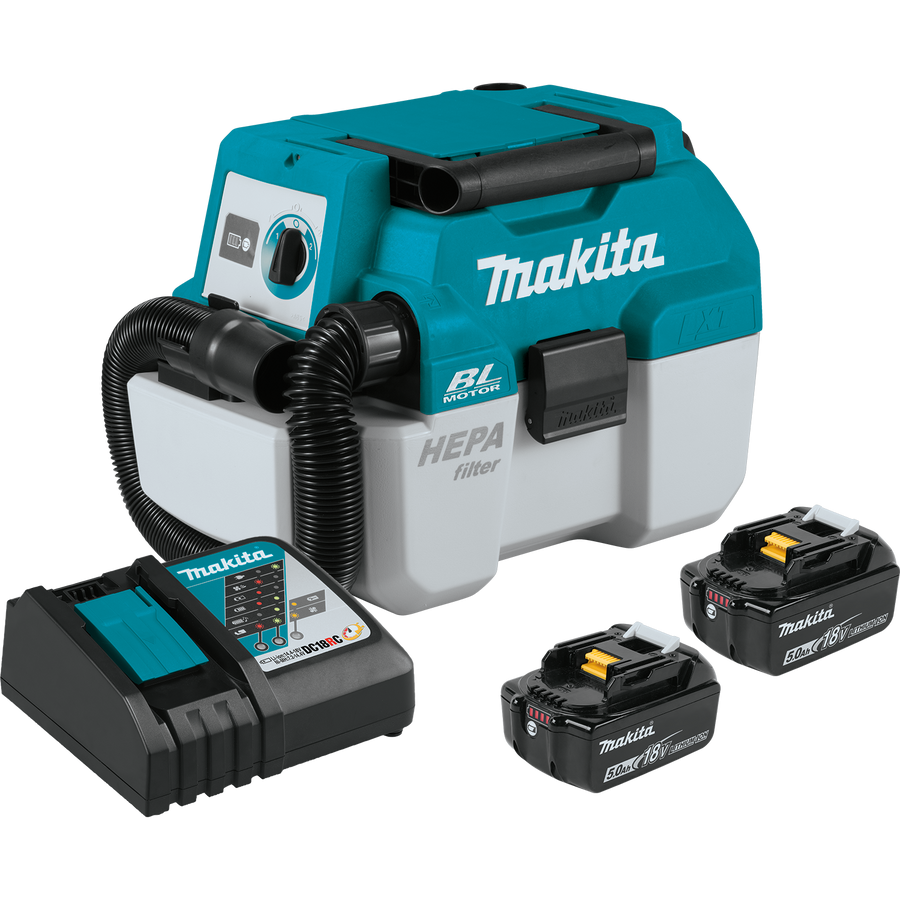 MAKITA 18V LXT® 2 Gallon HEPA Filter Portable Wet/Dry Dust Extractor/Vacuum Kit