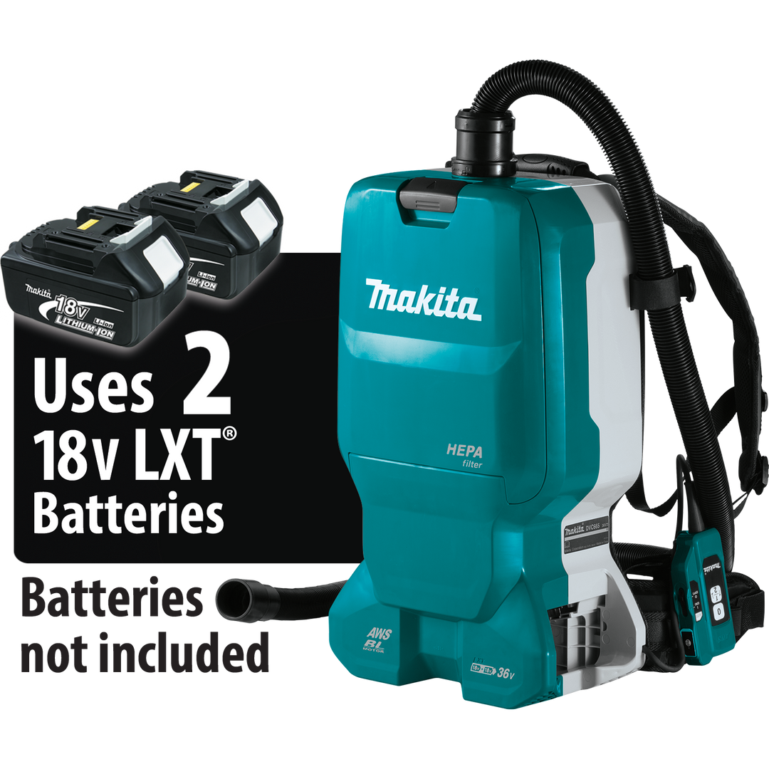 MAKITA 36V (18V X2) LXT® 1.6 Gallon HEPA Filter Backpack Dry Dust Extractor (Tool Only)