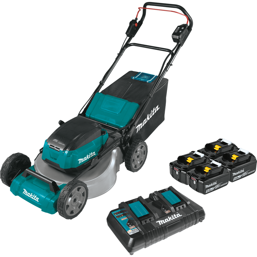 MAKITA 36V (18V X2) LXT® 21" Commercial Lawn Mower Kit w/ 4 Batteries