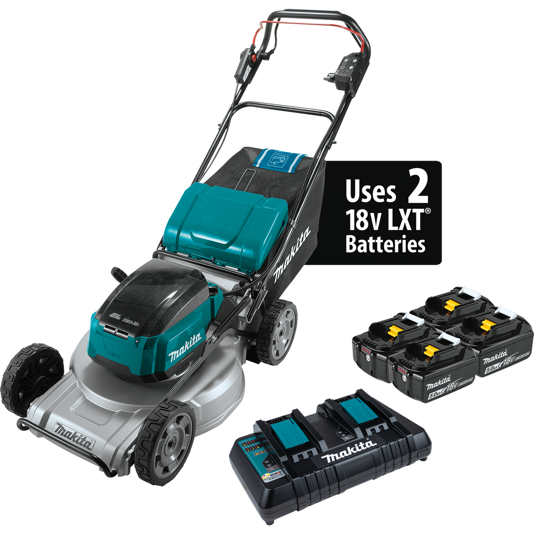 MAKITA 36V (18V X2) LXT® 21" Self‑Propelled Commercial Lawn Mower Kit w/ 4 Batteries