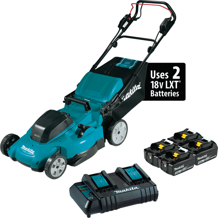MAKITA 36V (18V X2) LXT® 19" Self‑Propelled Lawn Mower Kit w/ 4 Batteries