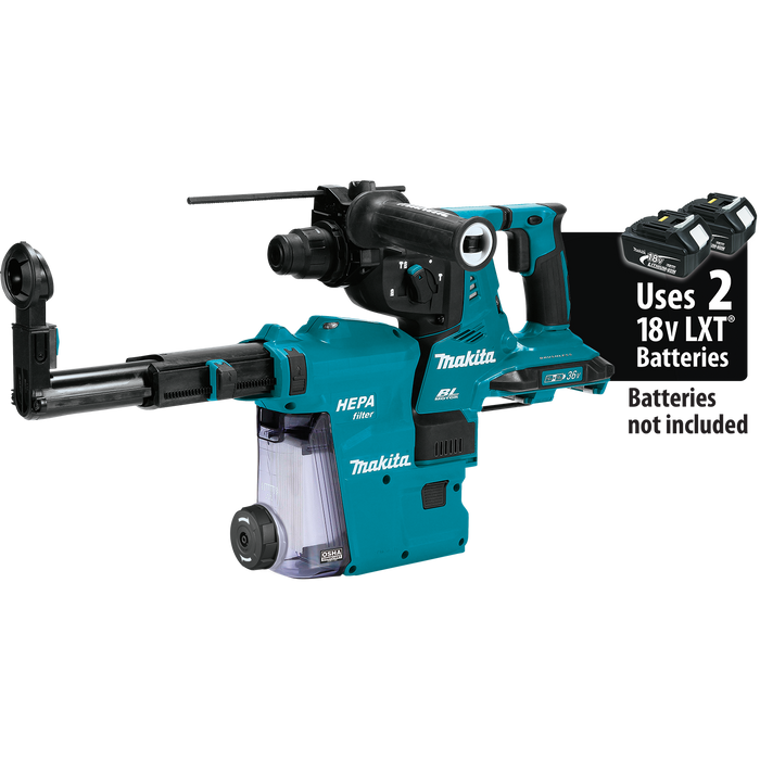 MAKITA 36V (18V X2) LXT® 1‑1/8" SDS‑PLUS AVT® Rotary Hammer w/ HEPA Dust Extractor (Tool Only)