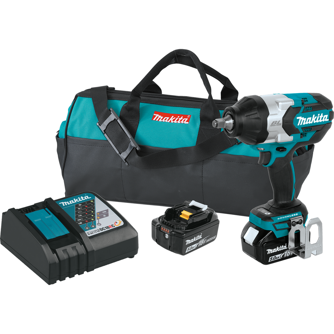 MAKITA 18V LXT® High‑Torque 1/2" Sq. Drive Impact Wrench w/ Friction Ring Anvil Kit