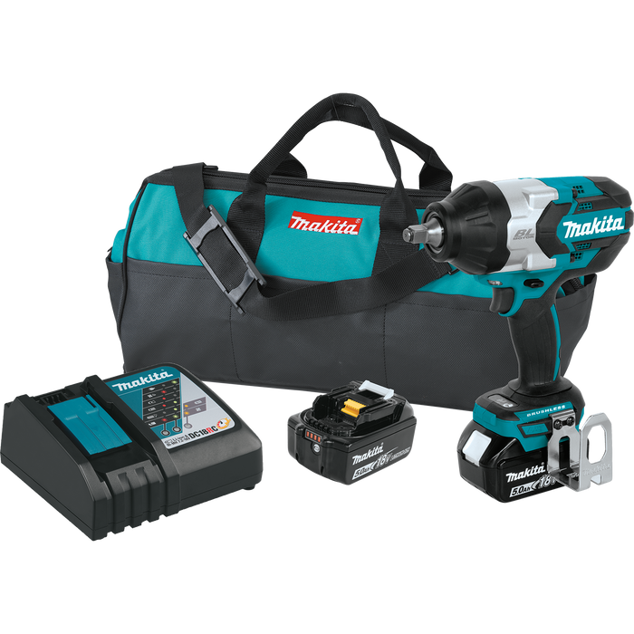 MAKITA 18V LXT® High‑Torque 1/2" Sq. Drive Impact Wrench w/ Friction Ring Anvil Kit