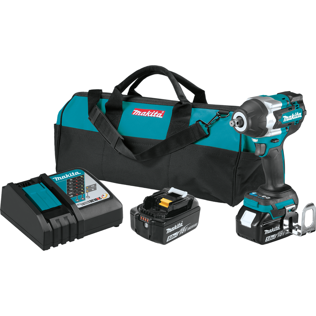 MAKITA 18V LXT® 4‑Speed Mid‑Torque 1/2" Sq. Drive Impact Wrench w/ Friction Ring Anvil Kit