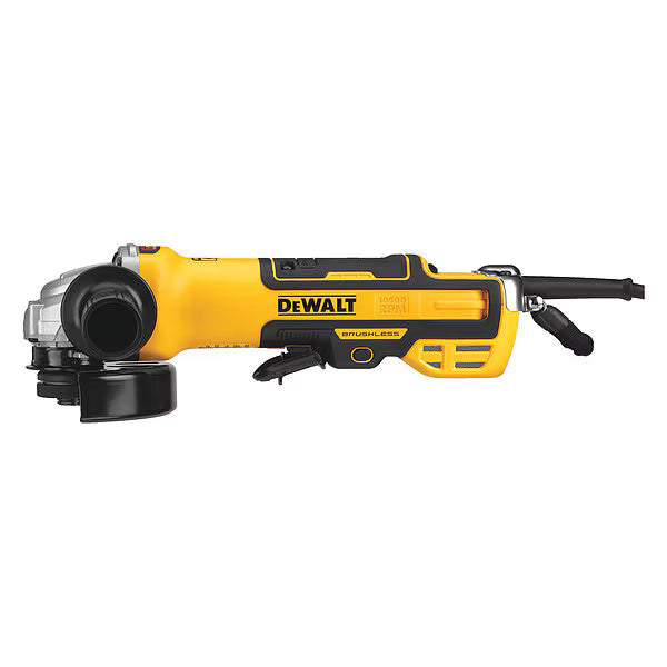 DEWALT Amoladora angular pequeña con interruptor de paleta sin escobillas de 5" con freno de retroceso, sin bloqueo, velocidad variable