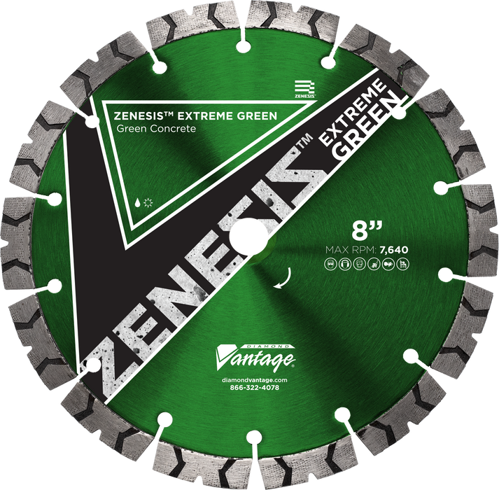 DIAMOND VANTAGE ZENESIS™ Extreme Green Green Concrete Blades