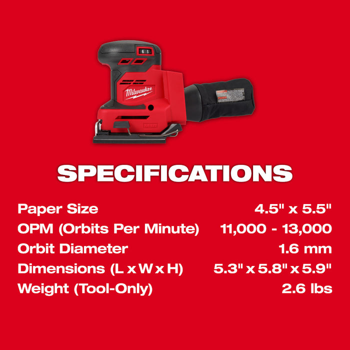 MILWAUKEE M18™ Orbital 1/4 Sheet Sander (Tool Only)