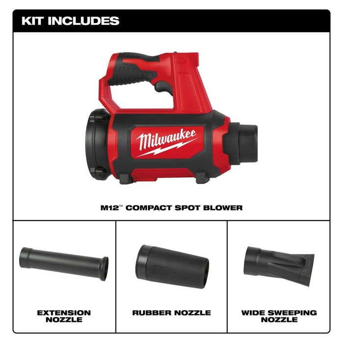 Soplador puntual compacto MILWAUKEE M12™ (solo herramienta)