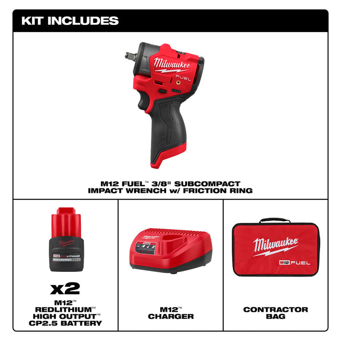 MILWAUKEE M12™ Kit de destornillador de impacto hexagonal de 1/4”