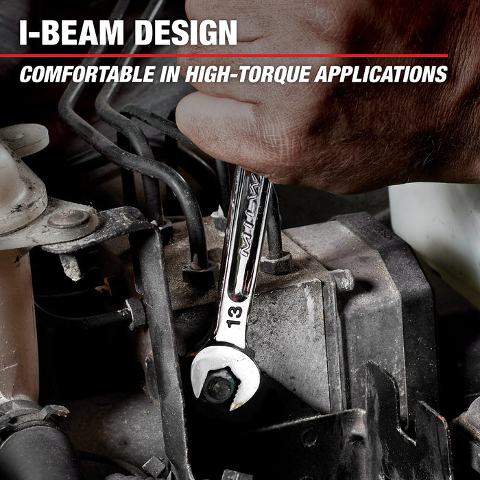 MILWAUKEE Flex Head Ratcheting Combination Wrench - SAE