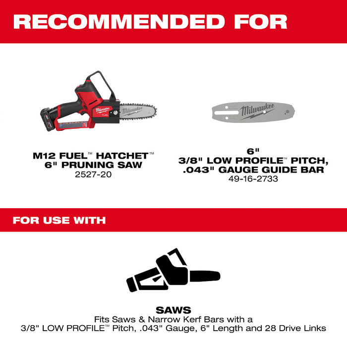 MILWAUKEE 6" Pruning Saw Chain