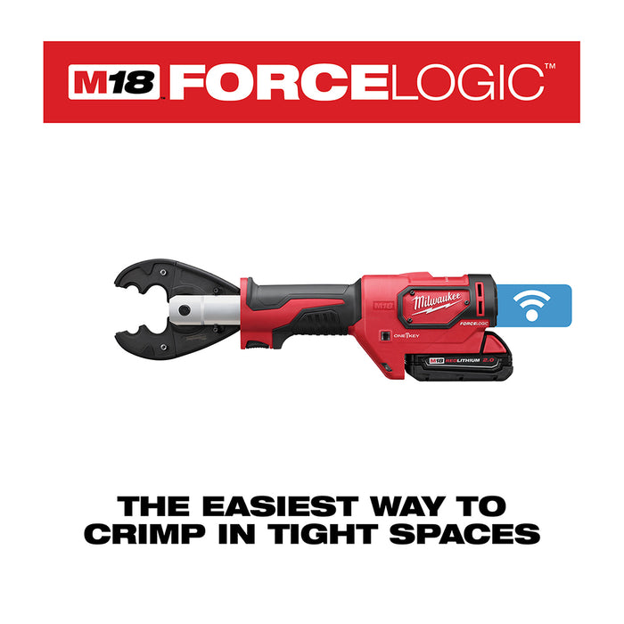 MILWAUKEE M18 FORCE LOGIC 6T Crimper Kit w/ D3 Grooves & Fixed BG Die