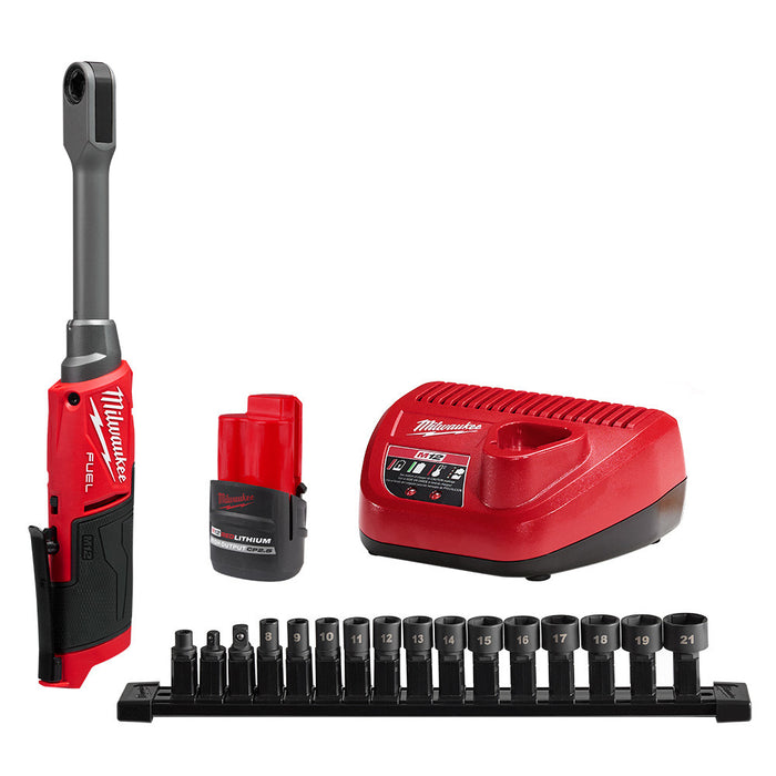 MILWAUKEE M12 FUEL™ INSIDER™ Kit de trinquete de caja de alcance extendido