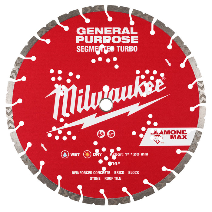 MILWAUKEE DIAMOND MAX™ Segmented Turbo General Purpose Blades