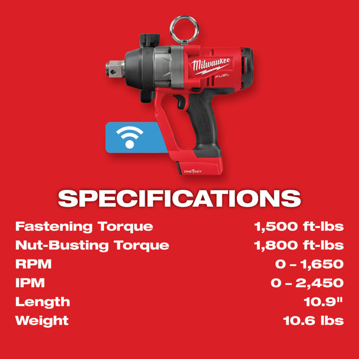 MILWAUKEE M18 FUEL™ 1" High Torque Impact Wrench w/ ONE-KEY™ (Tool Only)